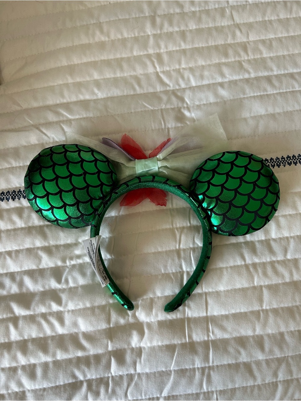Disney Ariel Little Mermaid Minnie Ears with Purple Shell and Res Flower - Picture 4 of 4